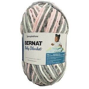 Bernat Baby Blanket Yarn New Super Bulky, 10.5 oz, Baby Grays